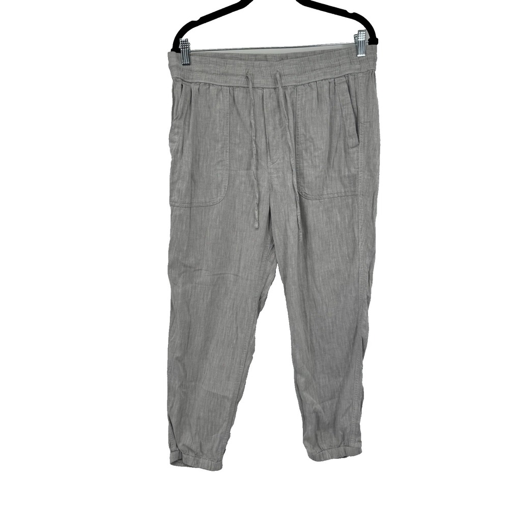 GAP Jogger Pants L Gray Cotton Pull-on Drawstring beachy light casual comfort